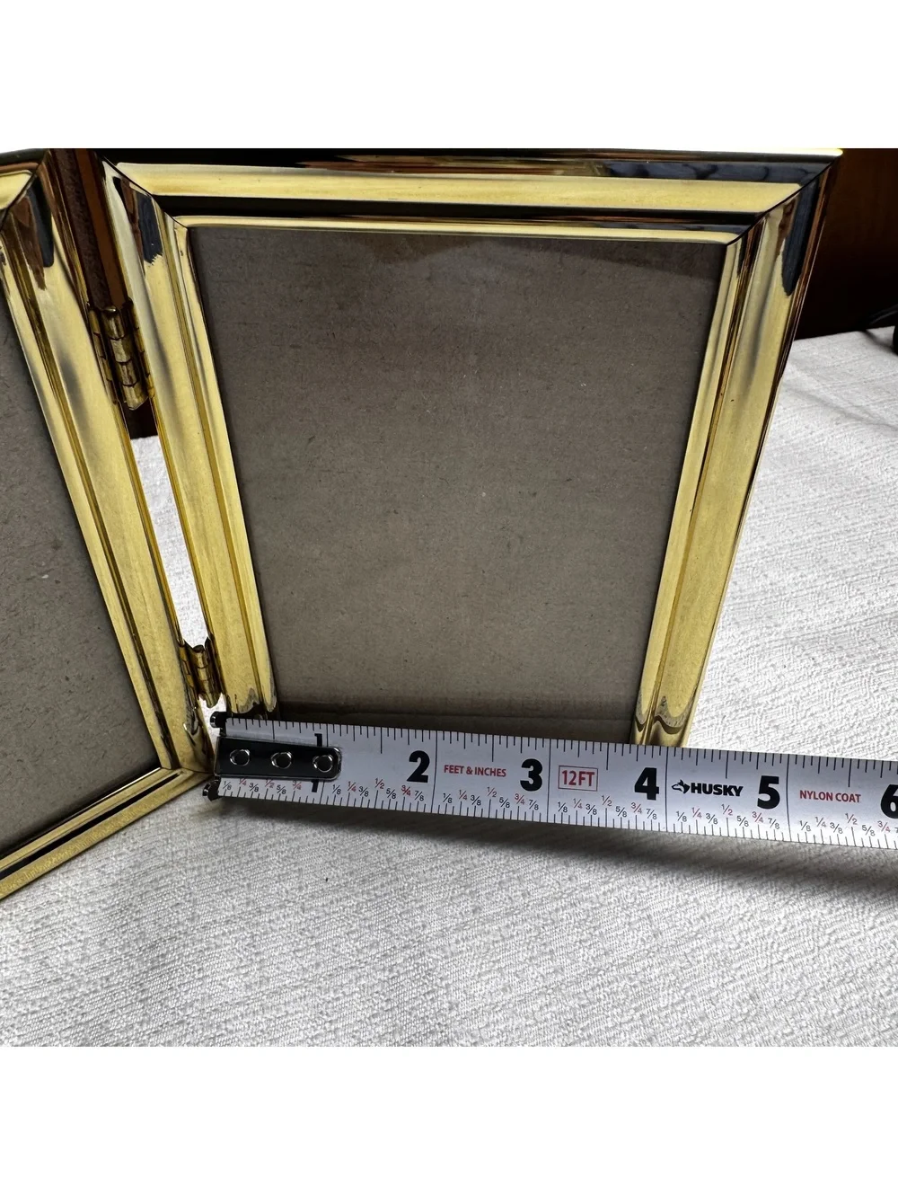 Vintage Fetco Solid Brass Double Photo Frame 3.5x5 Folding Frame